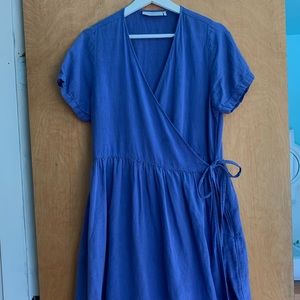 The Tiny Big Sister linen wrap around dress